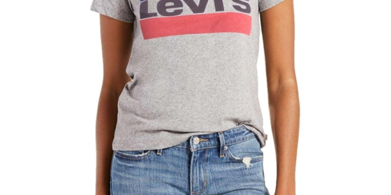 Levis Logoshirt Perfect Graphic Tee in Sportswear Logo Smokestack Heather ansehen