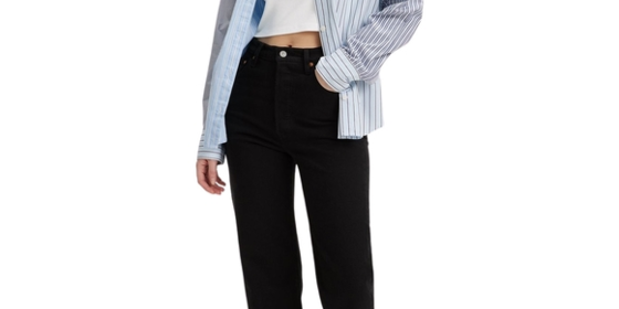 Levis 7/8 Jeans Ribcage Straight Ankle in Black Heart ansehen