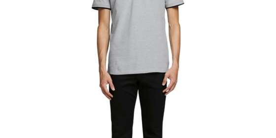 Jack & Jones Poloshirt Epaulos in Light Grey Melange ansehen