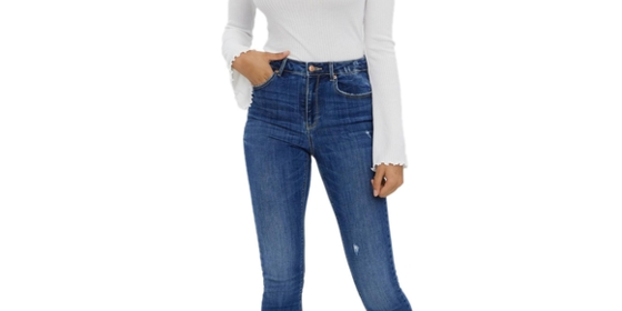 Vero Moda High Waisted Jeans Sophia in Medium Blue Denim ansehen