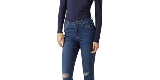 Vero Moda High Waisted Jeans Sophia in Dark Blue Denim ansehen