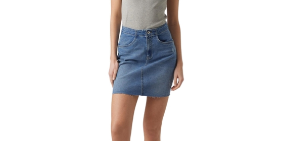Vero Moda Jeansrock Rosie mit hoher Taille in Used Look ansehen