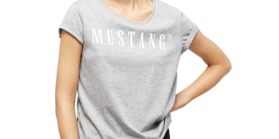 Mustang Logoshirt Alma in Mid Grey Melange ansehen