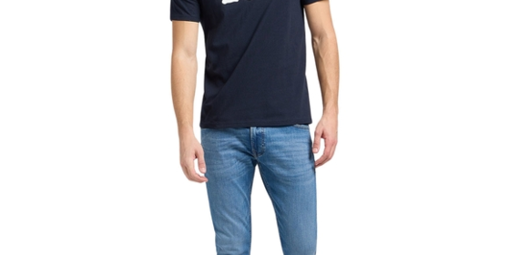 Lee Logoshirt Wobbly Logo Tee in Navy Drop ansehen