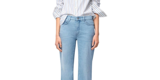 MAC Wide Leg Jeans in Bleached mit Bügelfalte ansehen