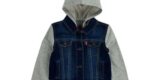 Levi's® Kids Boys Jeansjacke mit Sweatärmel und Kapuze ansehen