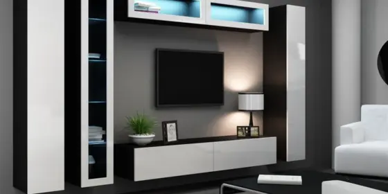 Mediawand Wohnwand 6 tlg - SENTIC 18 -Schwarz/Weiss Hochglanz inkl.LED ansehen