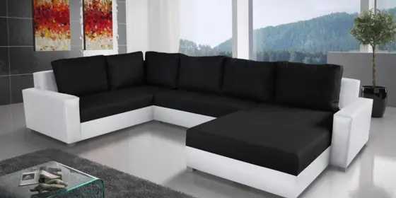 Couchgarnitur GRADO mit Schlaffunktion Otto.. Rechts Weiss/ Schwarz ansehen
