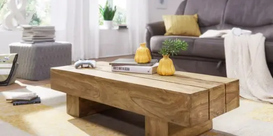 Couchtisch Massivholztisch ASMO 120x45x30 cm Holz Akazie ansehen