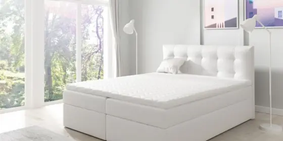 Boxspringbett Schlafzimmerbett OVIEDO 180x200cm Kunstleder Weiss ansehen