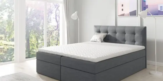 Boxspringbett Schlafzimmerbett OVIEDO 180x200cm Stoff Dunkelgrau ansehen