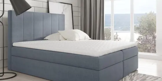 Boxspringbett Schlafzimmerbett MARIBEL 180x200cm Stoff Grau ansehen