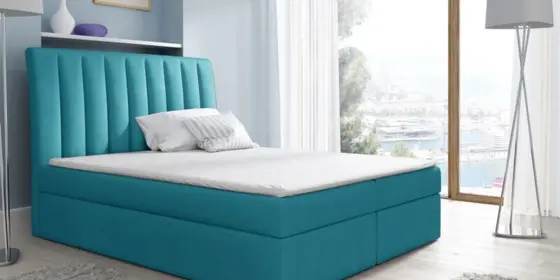 Boxspringbett Schlafzimmerbett MALENA 180x200cm Stoff Türkis ansehen