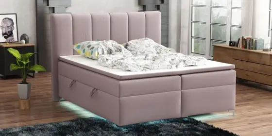 Boxspringbett Schlafzimmerbett ANGEL 180x200cm inkl.Bettkasten/ LED ansehen