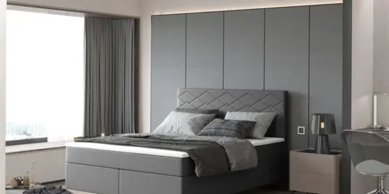 Boxspringbett Schlafzimmerbett ROCIO Nr.3 Premium 180x200cm in Stoff Anthrazit ansehen