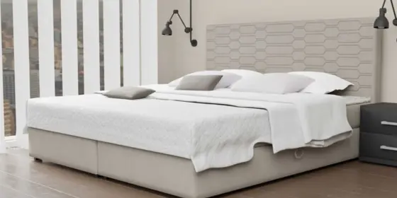 Boxspringbett Schlafzimmerbett OMERO 180x200cm Stoff Creme inkl. Bettkasten ansehen
