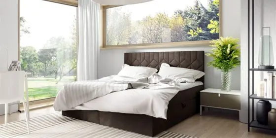 Boxspringbett Schlafzimmerbett 180x200cm LAZARO Nr.5 Braun inkl. Bettkasten ansehen