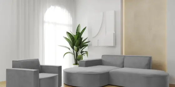 Sofa Set 2-teilig Sessel und Ecksofa PALMA XS Stoff Opera Grau Ottomane Links ansehen