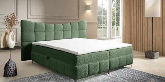 Boxspringbett Bett Schlafzimmerbett NOVA 180x200cm Stoff Rolf Flaschengrün ansehen