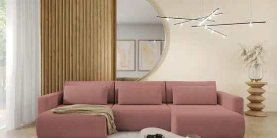 Wohnlandschaft Sofa mit Schlaffunktion CHAIRA Stoff Curio Rose ansehen