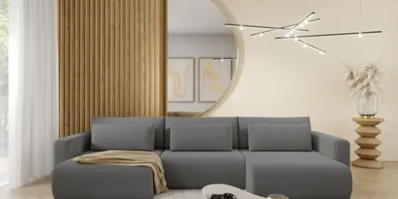 Wohnlandschaft Sofa mit Schlaffunktion CHAIRA Stoff Curio Dunkelgrau ansehen