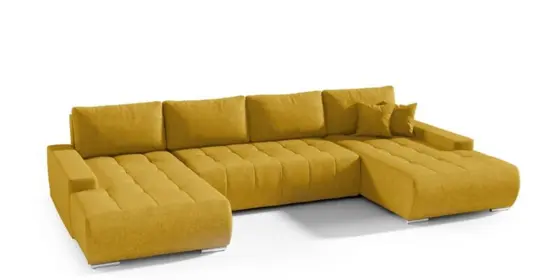 Wohnlandschaft Sofa mit Schlaffunktion VOGAR Stoff Aston Gelb ansehen