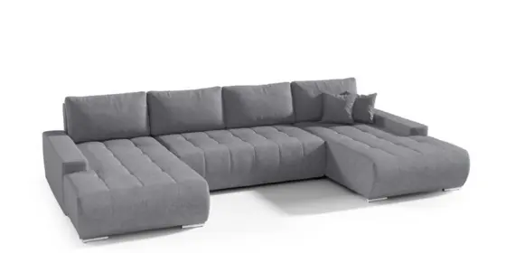 Wohnlandschaft Sofa mit Schlaffunktion VOGAR Stoff Aston Dunkelgrau ansehen