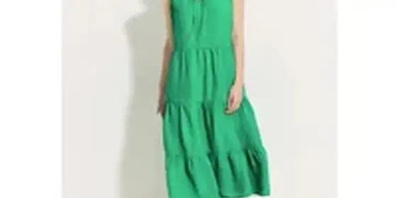 Cecil Damen Leinenmix Kleid mit Volants in Grün, Gr: XL ansehen