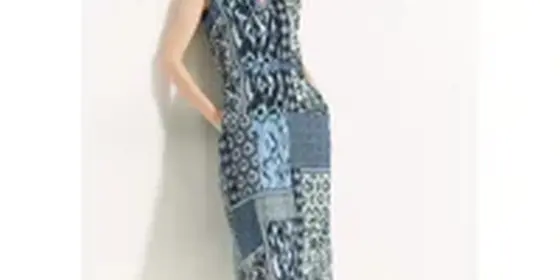 Cecil Damen Patchwork Print Kleid in Blau, Gr: S ansehen