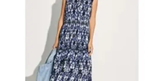 Cecil Damen Maxikleid mit Print in Blau, Gr: XXL ansehen