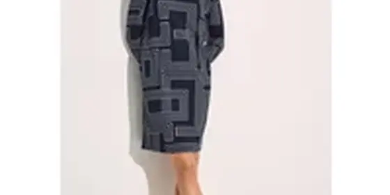Cecil Damen Knielanges Jaquard-Kleid in Blau, Gr: XL ansehen