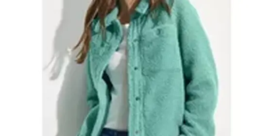 Cecil Damen Teddy-Jacke mit Hemdkragen in Grün, Gr: XL ansehen