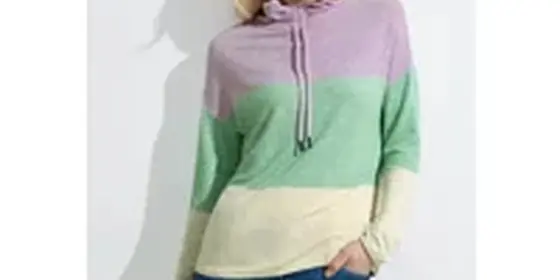 Cecil Damen Shirt mit Blockstreifen in Grün|Lila, Gr: XL ansehen