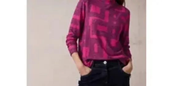 Cecil Damen Bedrucktes Langarmshirt in Pink, Gr: XXL ansehen