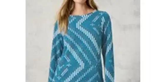 Cecil Damen Federgarn-Shirt mit Muster in Blau, Gr: XL ansehen