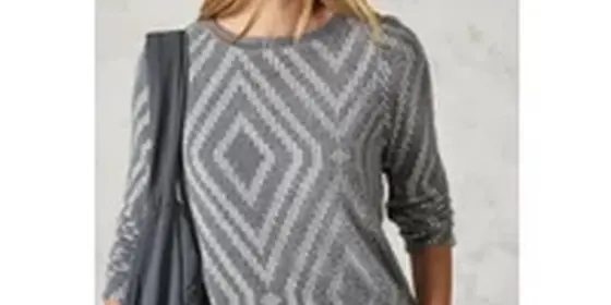 Cecil Damen Federgarn Shirt mit Muster in Grau, Gr: XXL ansehen