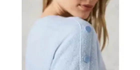 Cecil Damen Melange-Shirt mit Knöpfen in Blau, Gr: S ansehen