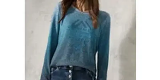 Cecil Damen Farbverlauf-Shirt mit Print in Blau, Gr: L ansehen