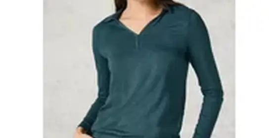 Cecil Damen Shirt mit Polokragen in Grün, Gr: L ansehen