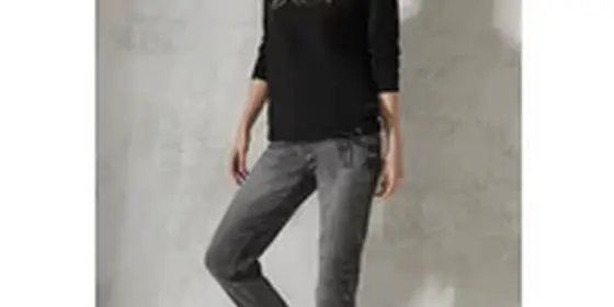 Cecil Damen Glitzerndes Ottoman Shirt in Schwarz, Gr: S ansehen