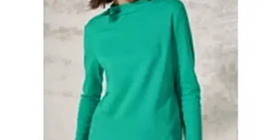 Cecil Damen Basic Shirt mit Stehkragen in Grün, Gr: L ansehen