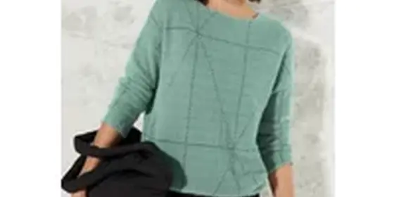 Cecil Damen Federgarn Langarmshirt in Grün, Gr: M ansehen