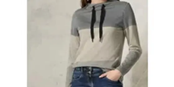 Cecil Damen Gestreiftes Colorblock Shirt in Beige, Gr: XXL ansehen
