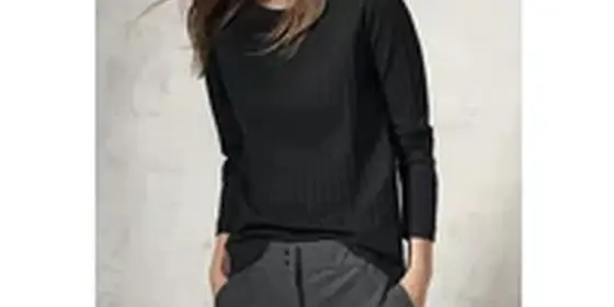 Cecil Damen Shirt mit Rippstruktur in Schwarz, Gr: M ansehen