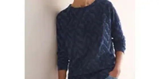 Cecil Damen Jaquard Strukturshirt in Blau, Gr: M ansehen