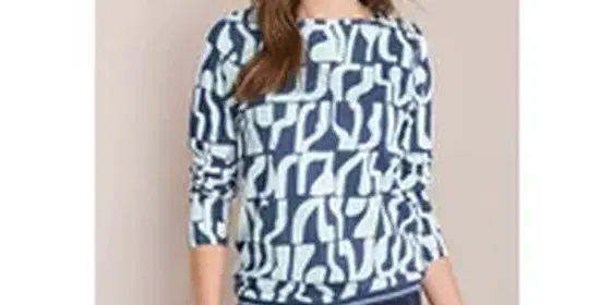 Cecil Damen Bedrucktes Rippstrukturshirt in Blau, Gr: XL ansehen