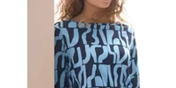 Cecil Damen Bedrucktes Rippstrukturshirt in Blau, Gr: XS ansehen