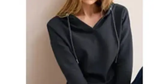 Cecil Damen Twill Hoodie Shirt in Blau, Gr: S ansehen