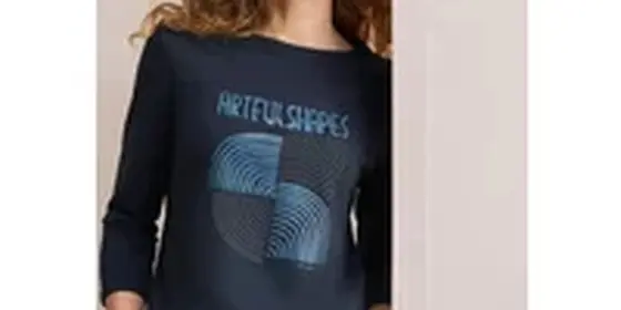Cecil Damen Shirt mit Schimmer-Print in Blau, Gr: S ansehen