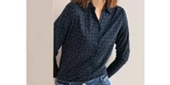Cecil Damen Shirt mit Minimal Print in Blau, Gr: L ansehen